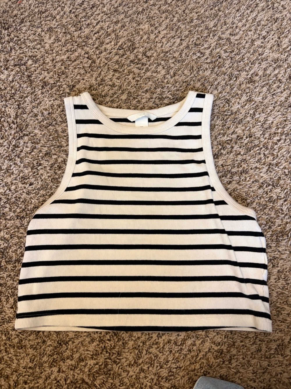 H&M Striped Cropped Tank Top Size Large